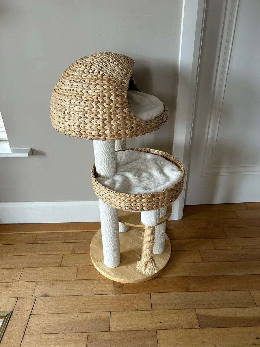 BLUE PAW X-Large Solid Wood & Rattan Cat Tree - Image 4