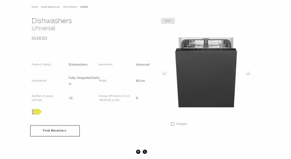 Dishwasher smeg DI262D Fully integrated built-in - Image 3
