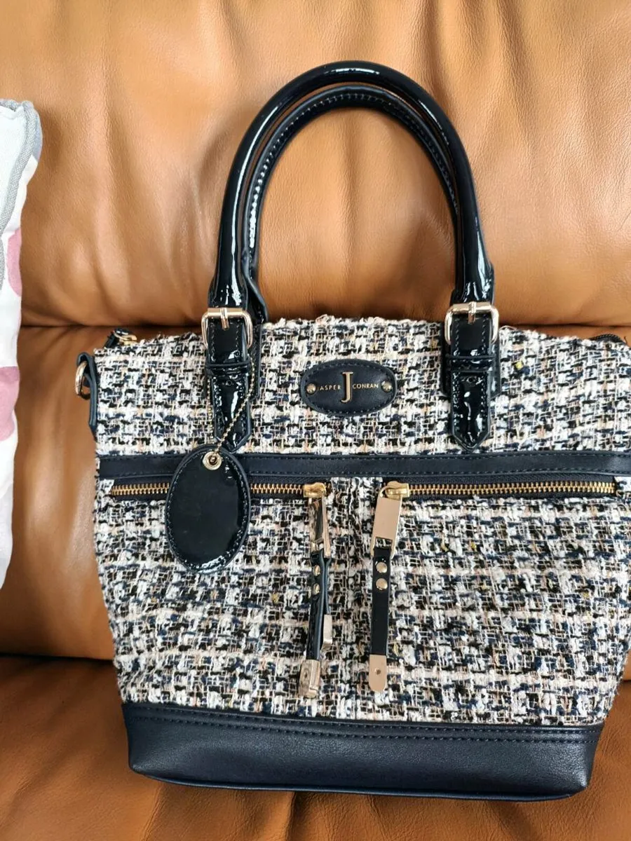 Navy tweed jasper Conran handbag - Image 4