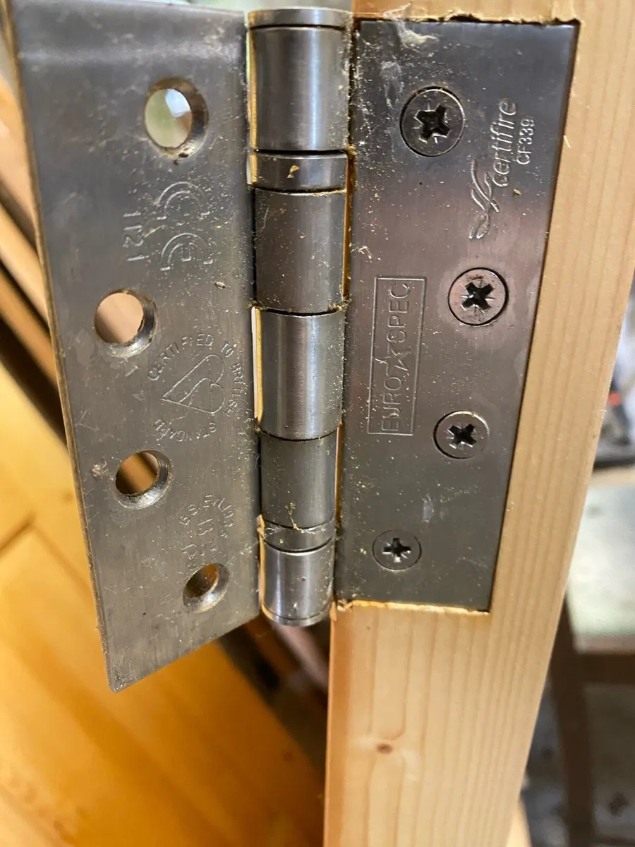 2 Solid Pine Doors with hinges and handles - Image 2