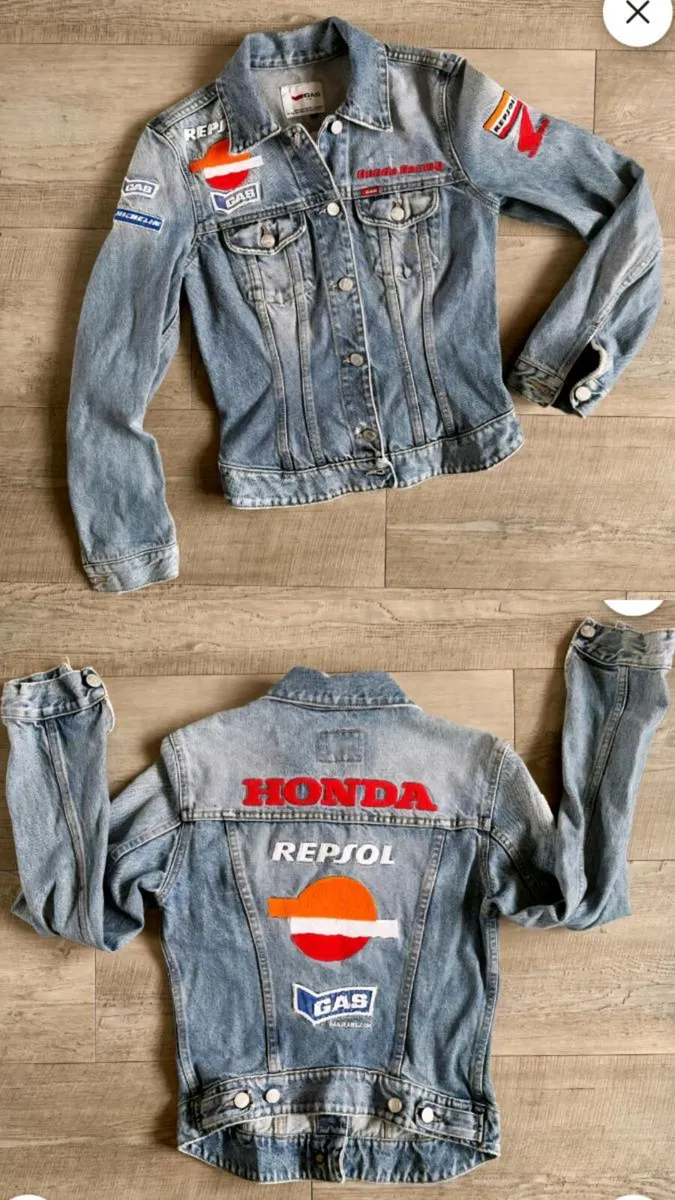 RARE FIND Gas Jeans Honda/Repsol denim Trucker  ja
