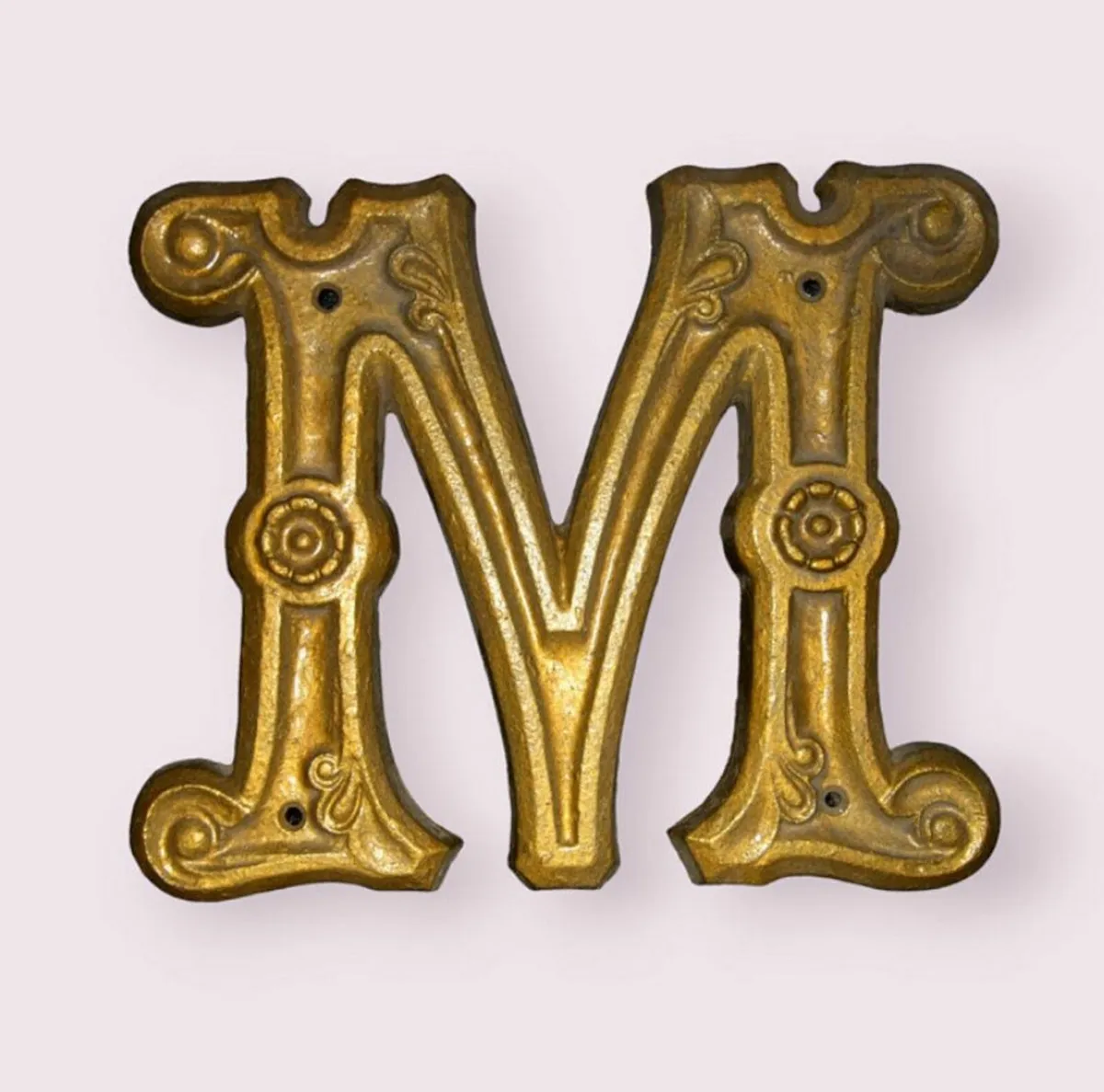 Large Vintage Cast Iron Letter 'M' - Image 2