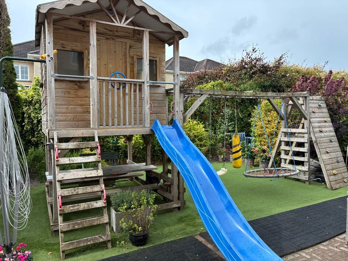 Playhouse - climbing frame - swing set - slide - Image 1