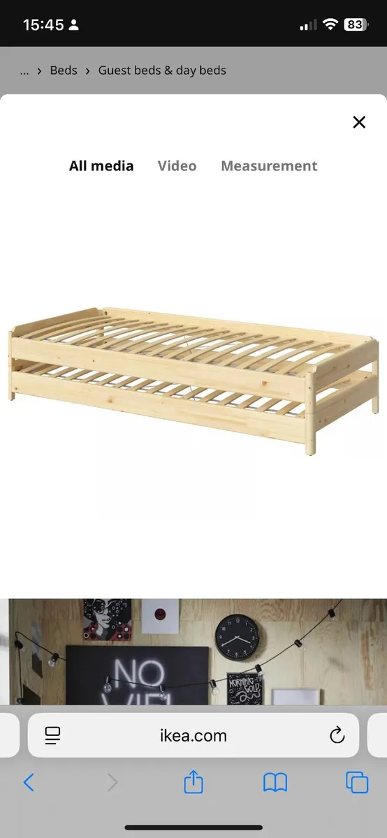 Ikea stackable 2 single beds with mattress - Image 1