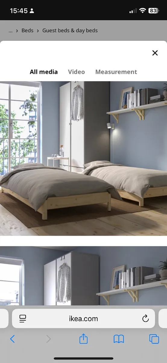 Ikea stackable 2 single beds with mattress - Image 2