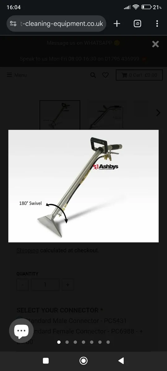 Swivel Headed Stair Carpet Cleaning Tool Mini Wand - Image 1