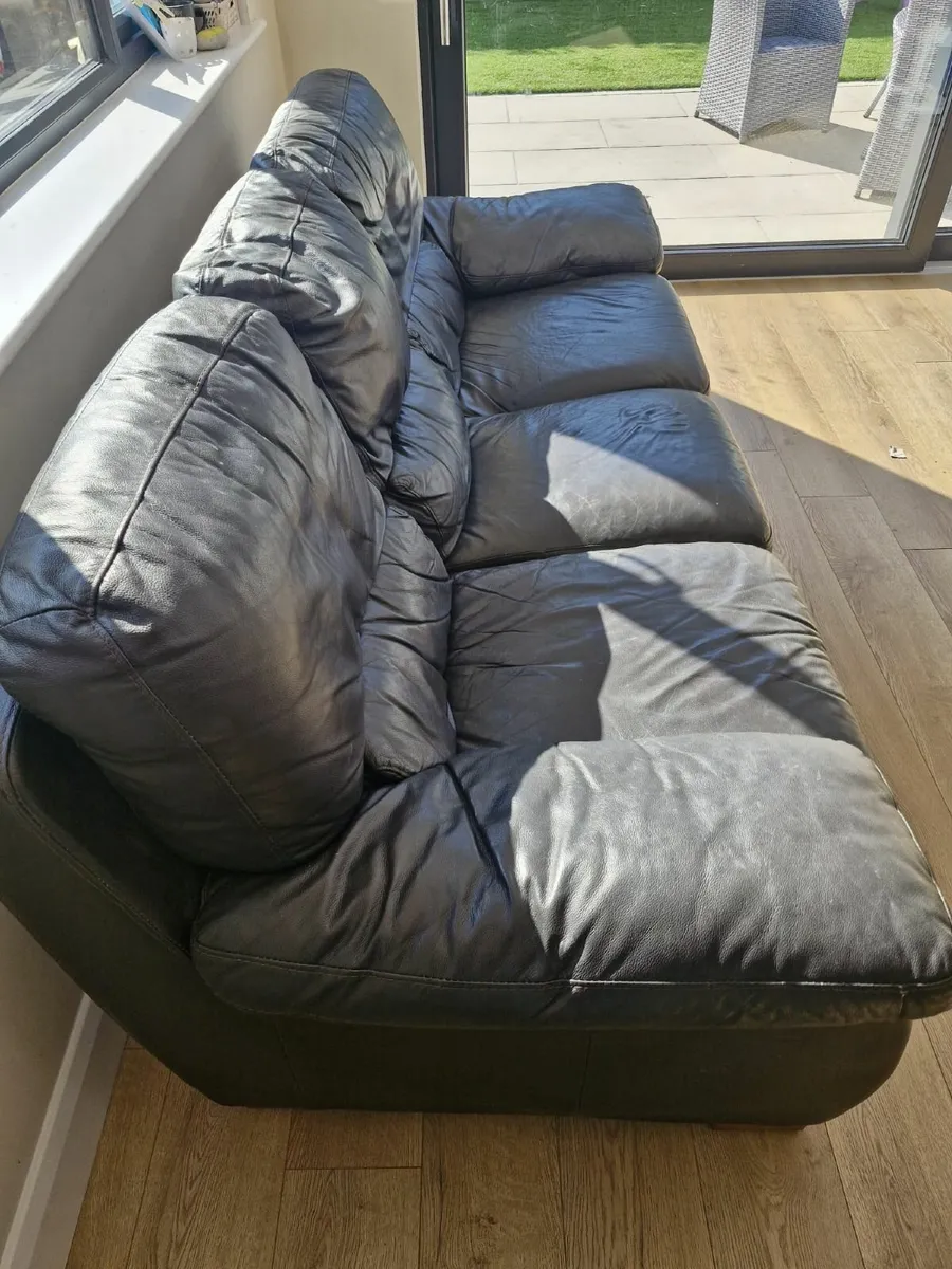 Black Leather couch - Image 2