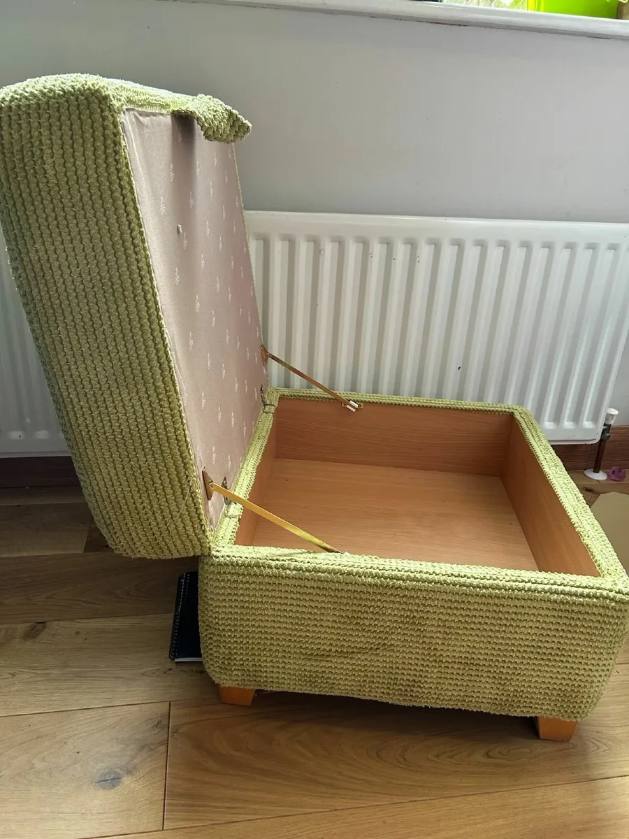 2 Seater Sofa Bed and Foot Stool (with storage) - Image 2