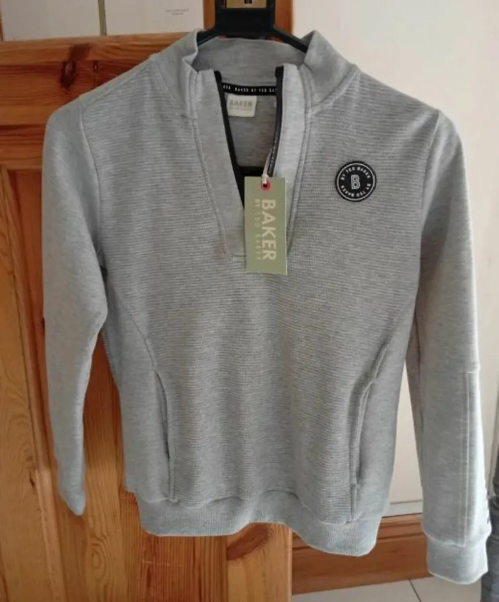 Baker by Ted Baker 100% cotton Half Zip Grey Sweat