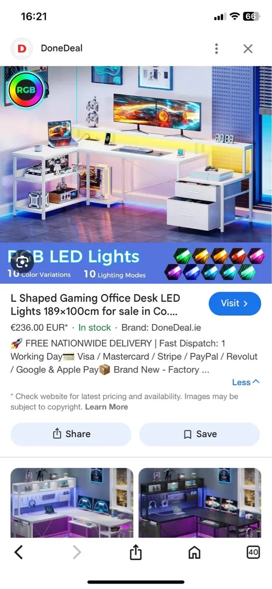L Shaped Gaming Desk - Image 1