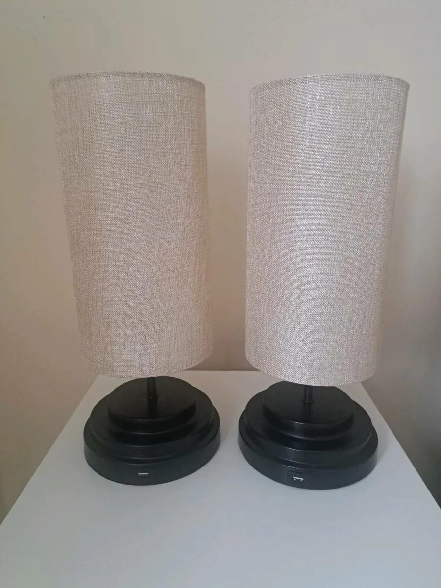 Pair Bedside Lamps