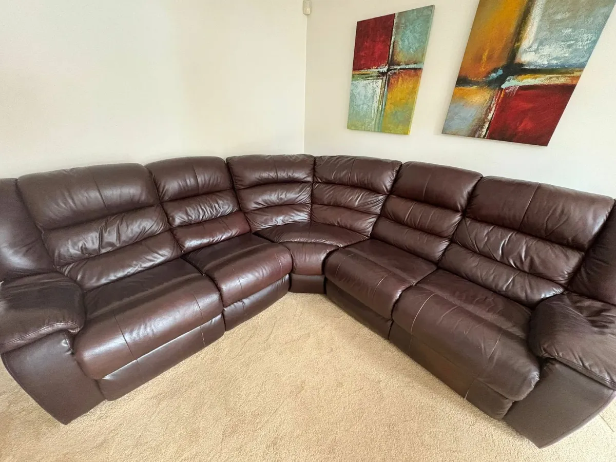 Leather sofa , Brown corner sofa - Image 3