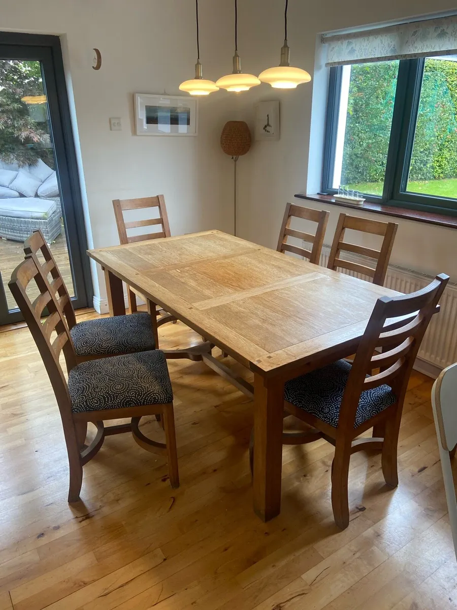 Dining room table and six chairs