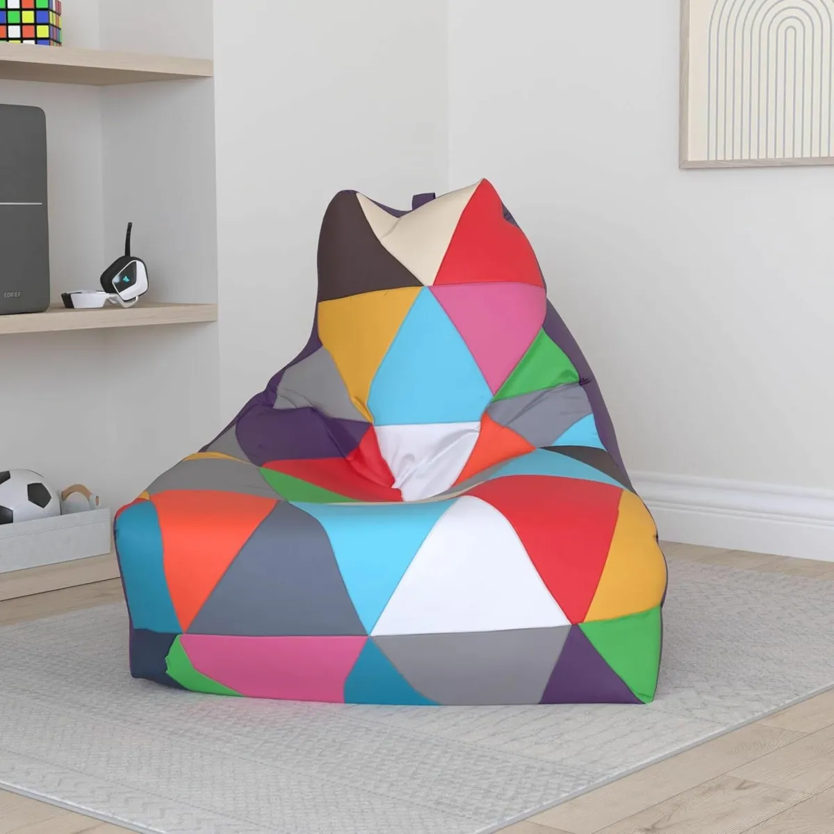 Patchwork Bean Bag Chair - Image 1