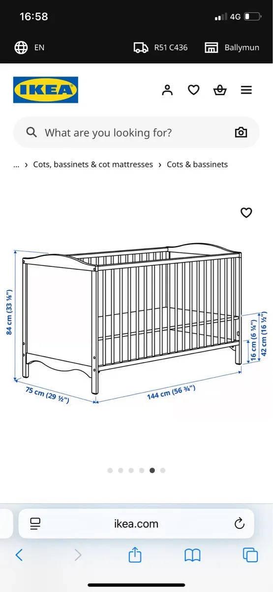 IKEA cot for sale - Image 2