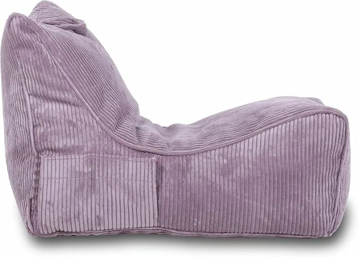 Corduroy Bean Bag Chair with Handle & Pocket – Mod - Image 4