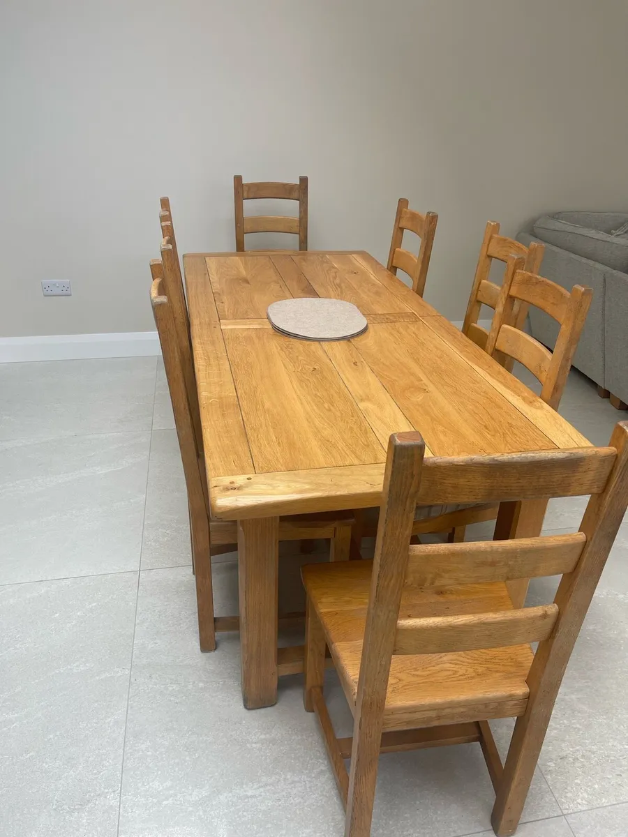 Solid Oak kitchen chairs (8) - Image 1