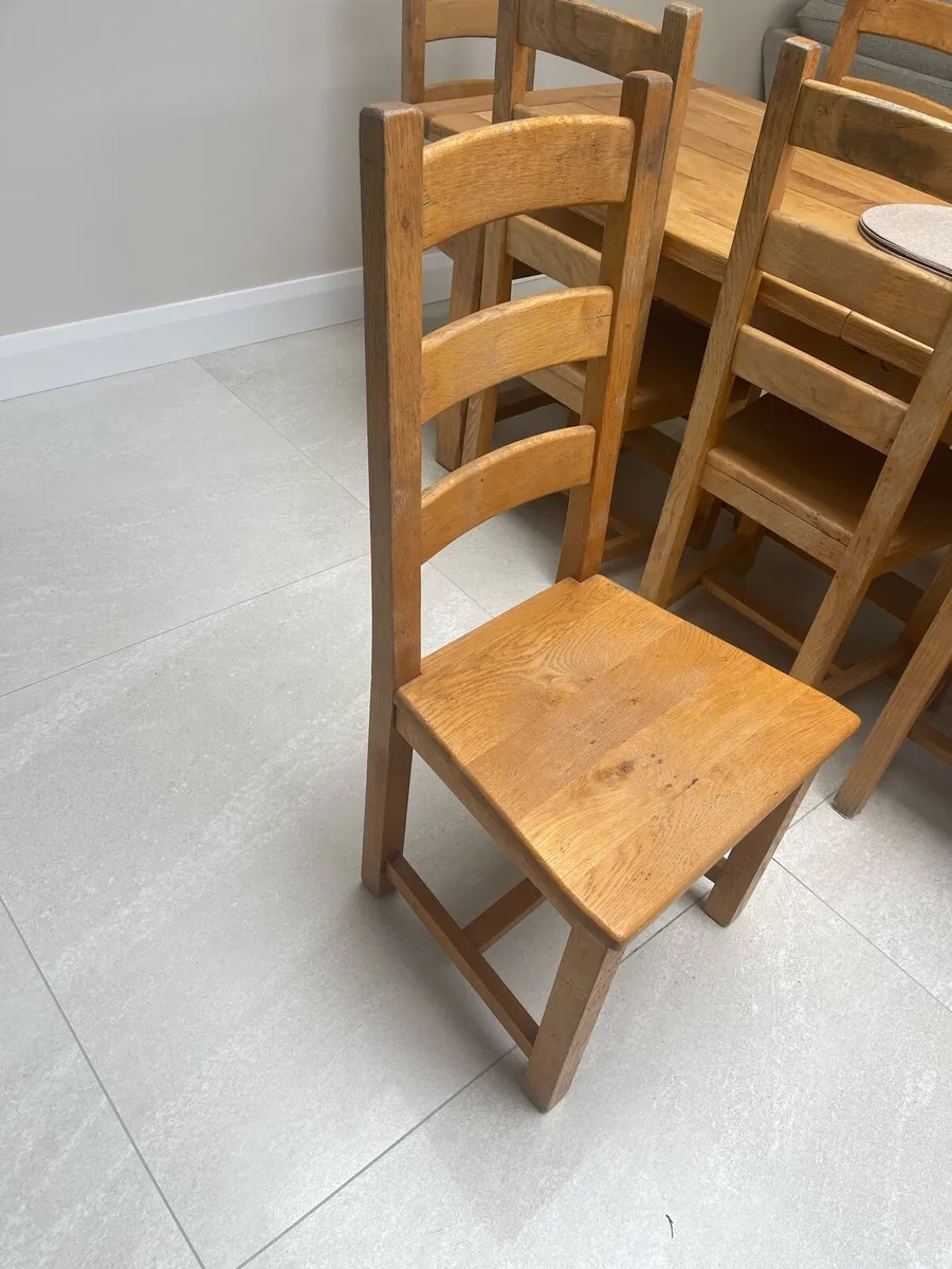 Solid Oak kitchen chairs (8) - Image 2