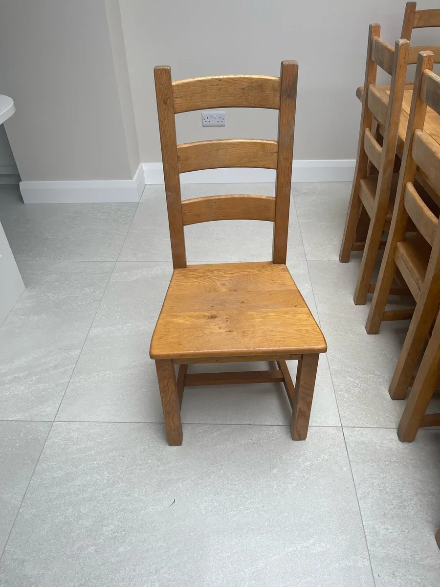 Solid Oak kitchen chairs (8) - Image 3