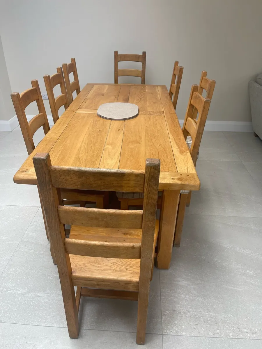 Solid Oak kitchen chairs (8) - Image 4