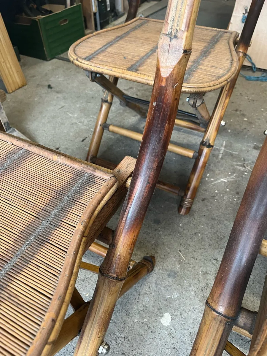 4 Folding Bamboo and Wicker garden or conservatory - Image 2