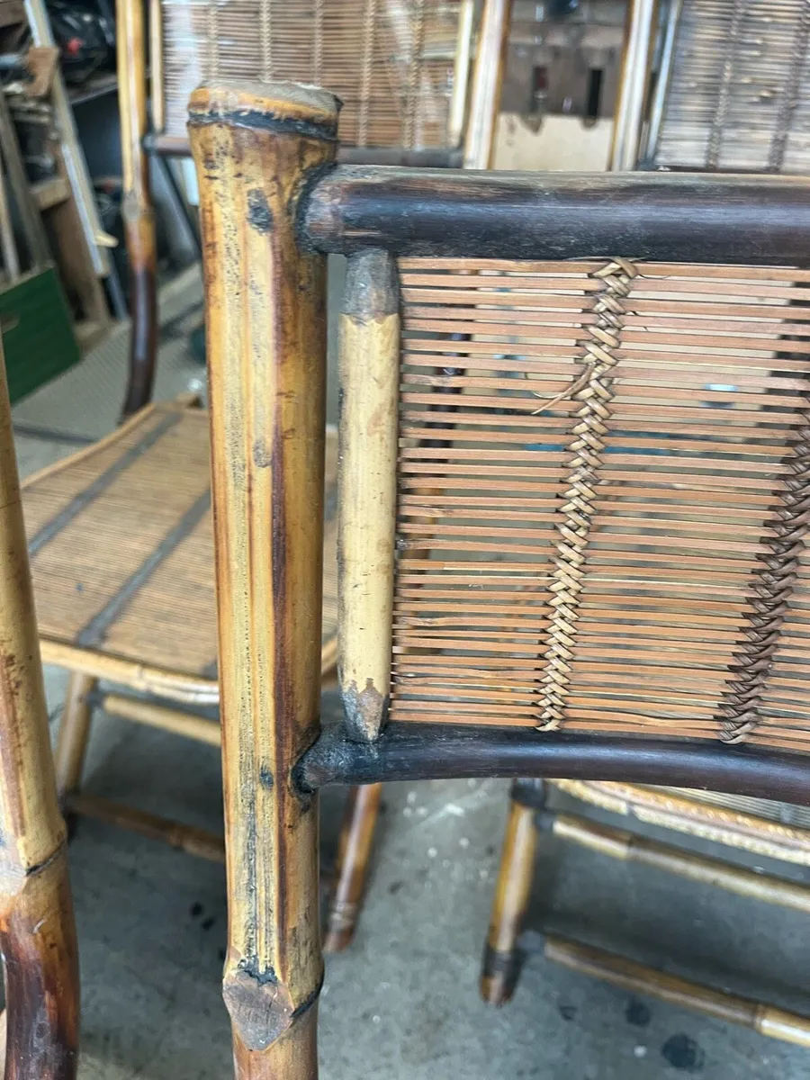 4 Folding Bamboo and Wicker garden or conservatory - Image 3