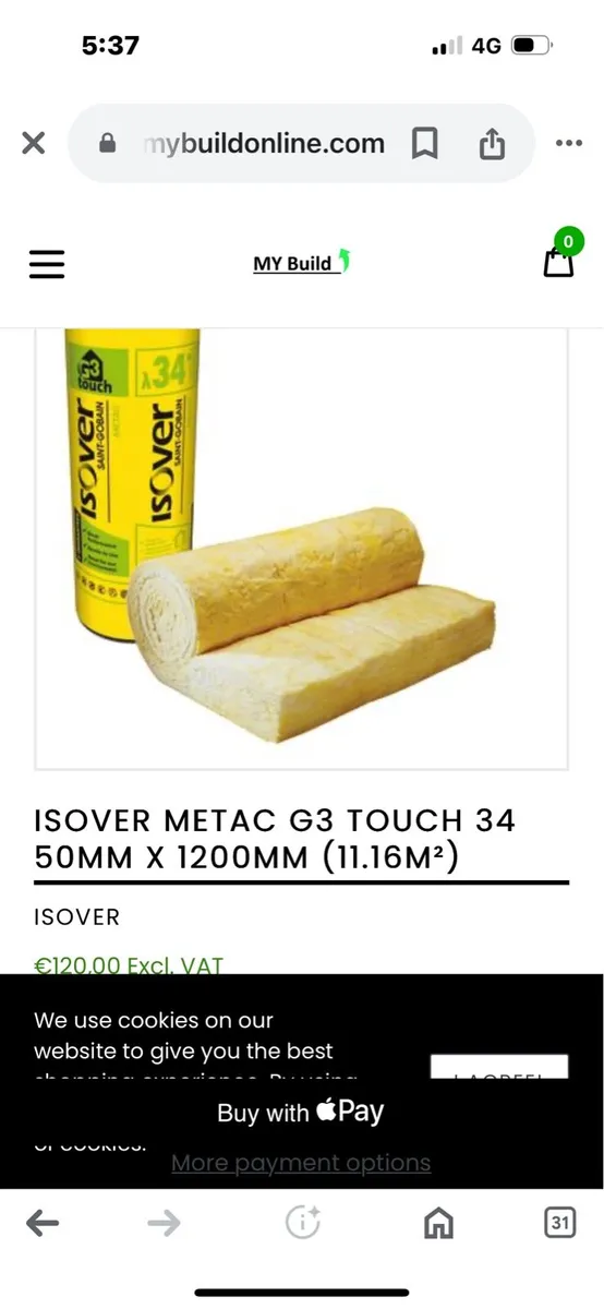 ISOVER METAC G3 TOUCH 34 50MM X 1200MM - Image 1