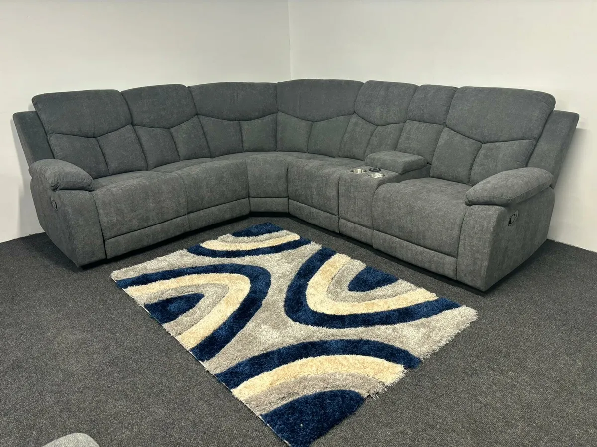 Wireless Charging Fabric Recliner Roma Sofas" - Image 3