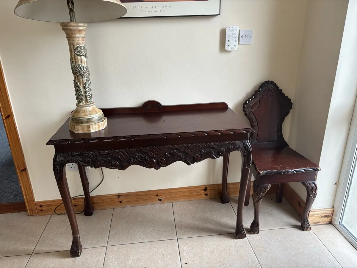 Hall table and chair