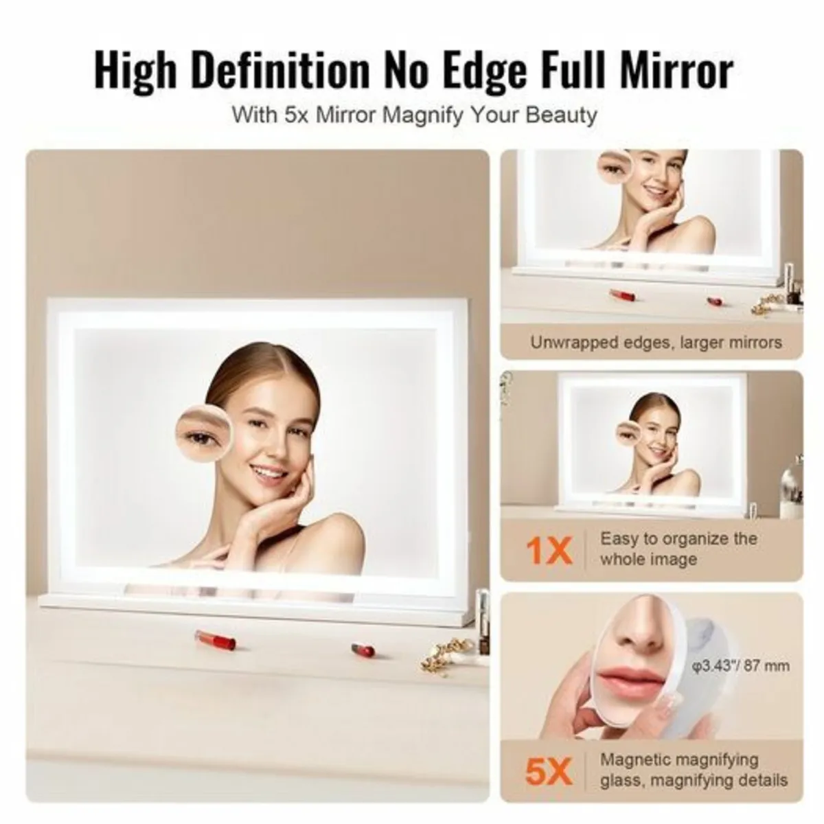 Hollywood Make-up Mirror, LED Make-up Mirror 3 Col - Image 3
