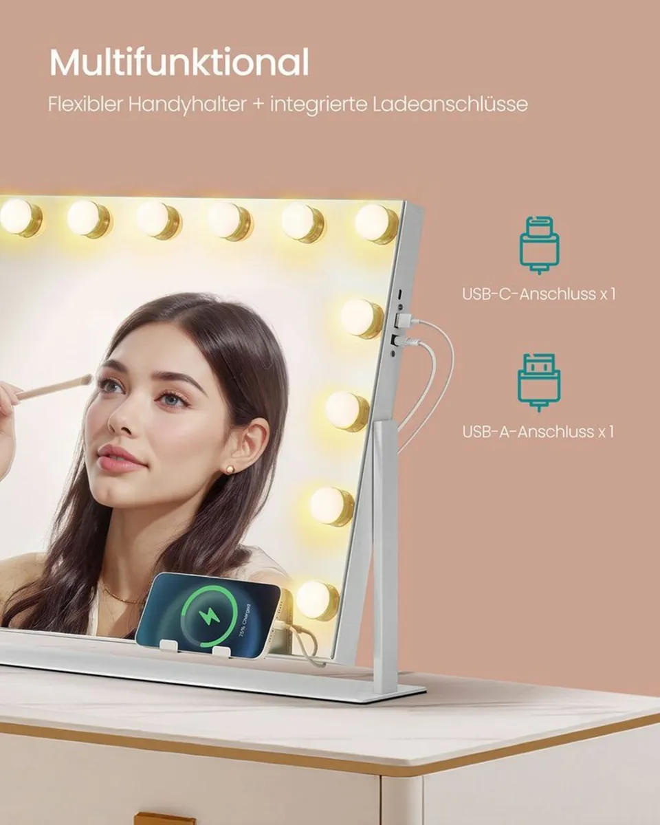 Hollywood make-up mirror magnifying with lighting - Image 4