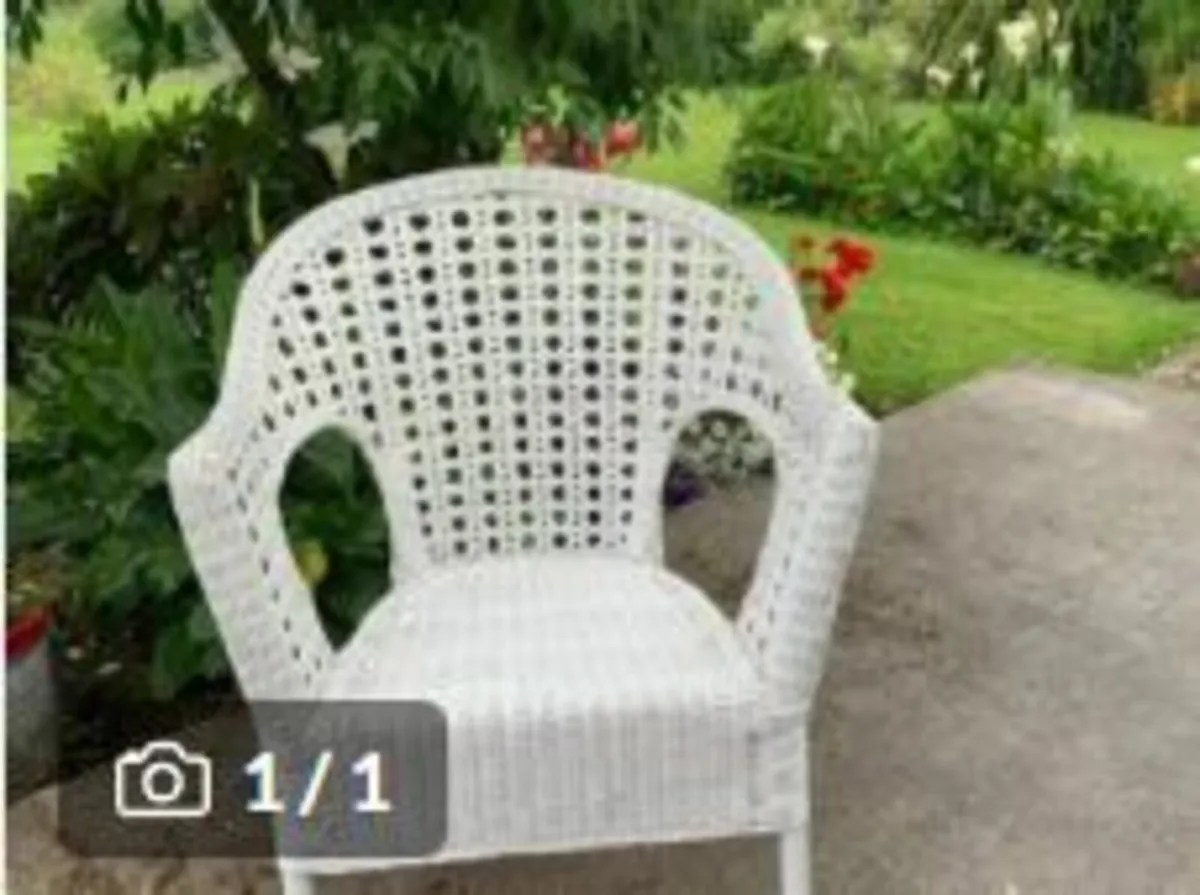 A white cane chair