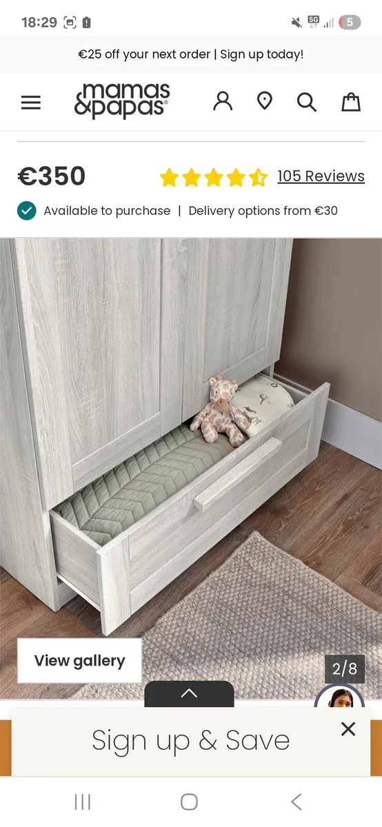 Mamas and papas nursery wardrobe - Image 2