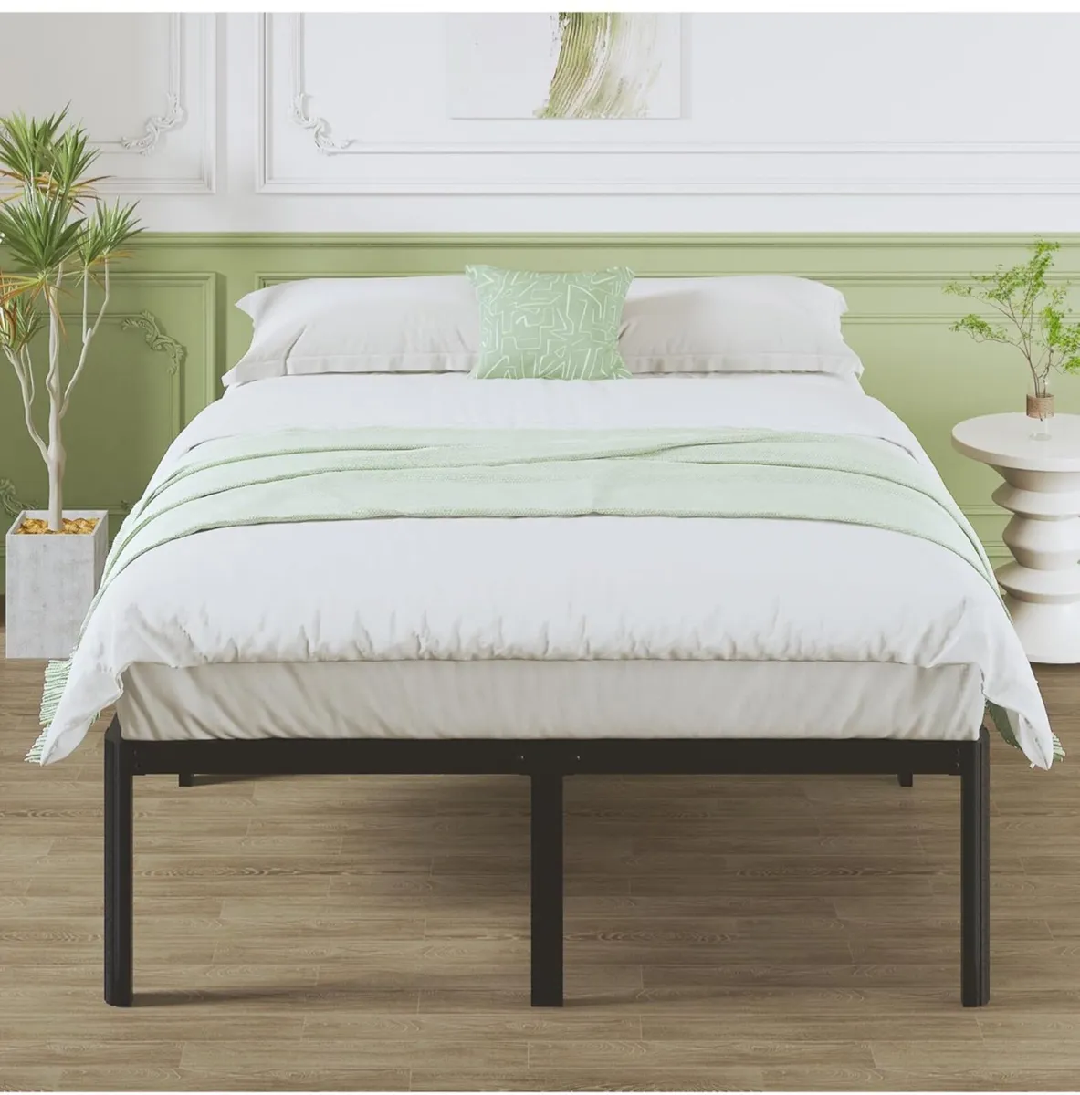 High Double Bed Frame 4ft6 with Rounded Corner Leg - Image 4