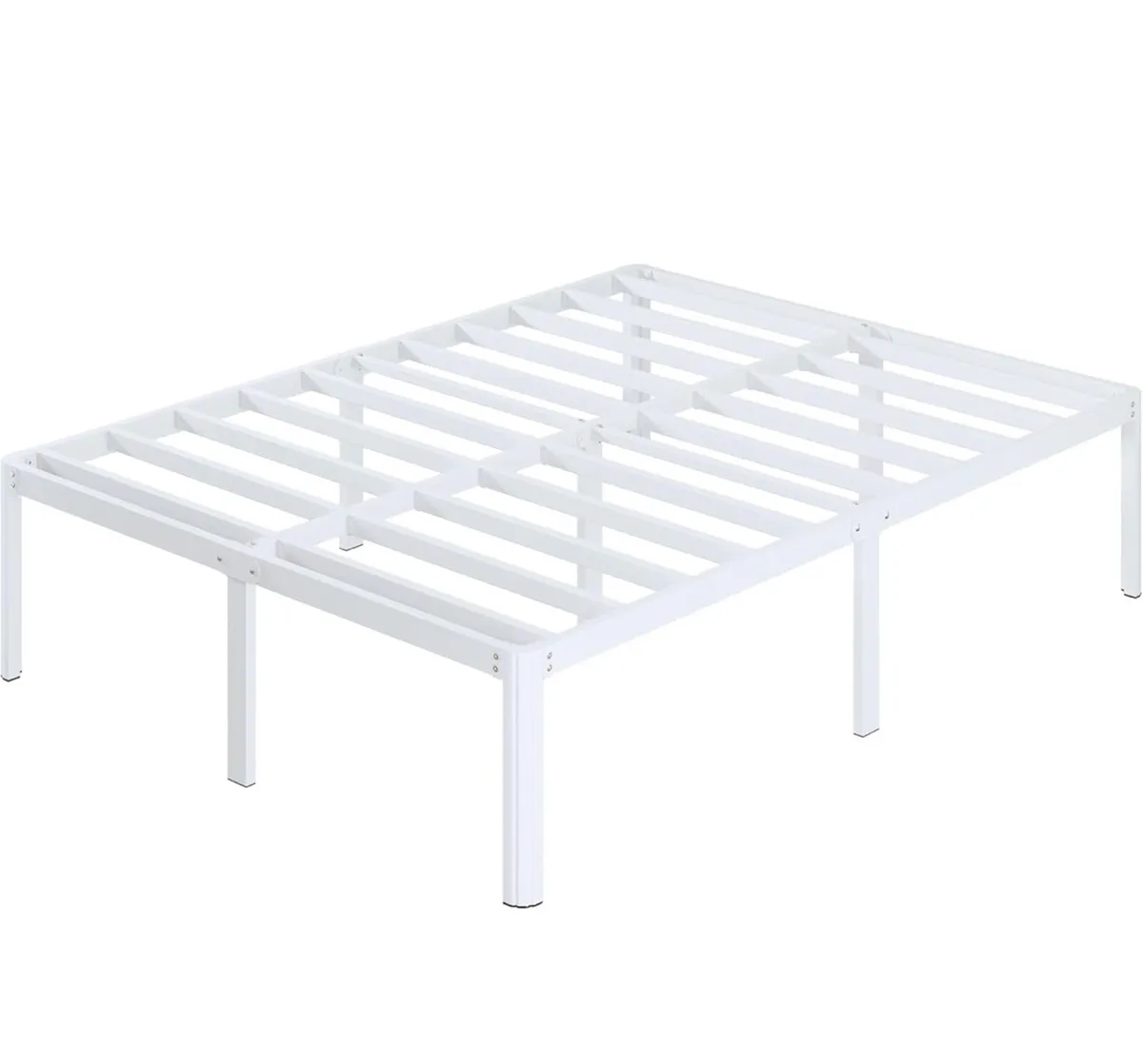 High White Double Bed Frame 4ft 6 with Rounded Cor - Image 2