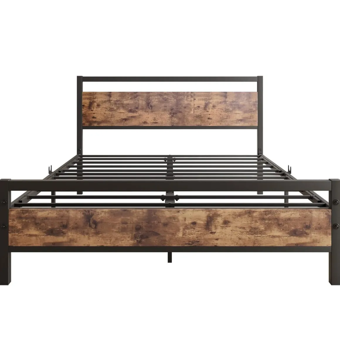 Double Bed Frames with Wood Headboard,Heavy Duty M - Image 2
