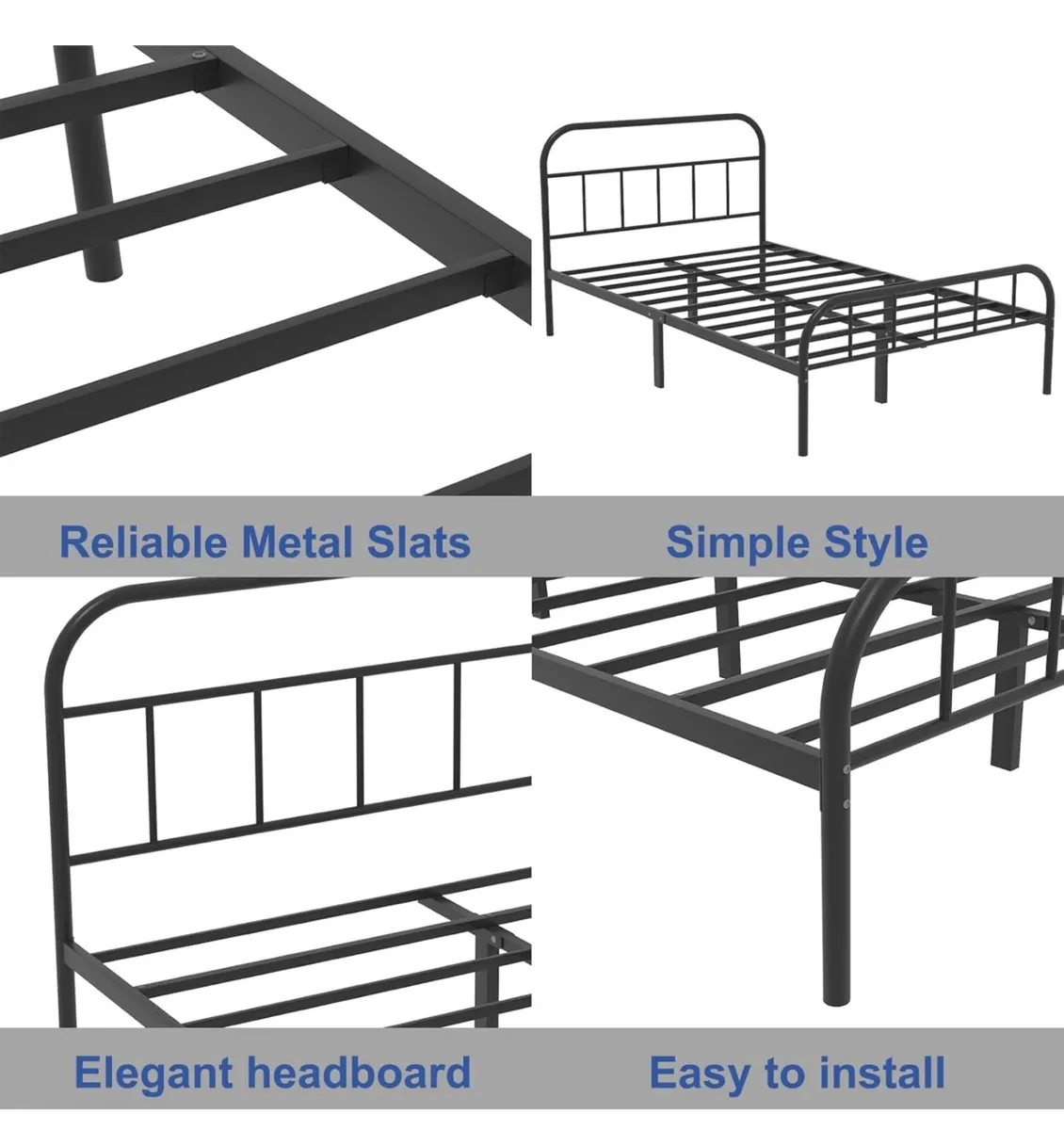 Double Metal Bed Frame with Large Storage Space - Image 2