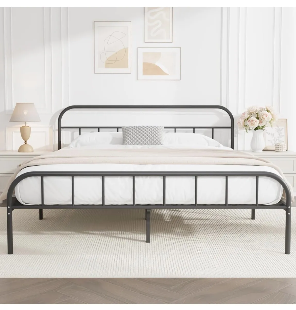 Double Metal Bed Frame with Large Storage Space - Image 4