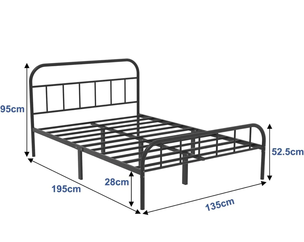 Double Metal Bed Frame with Large Storage Space - Image 3