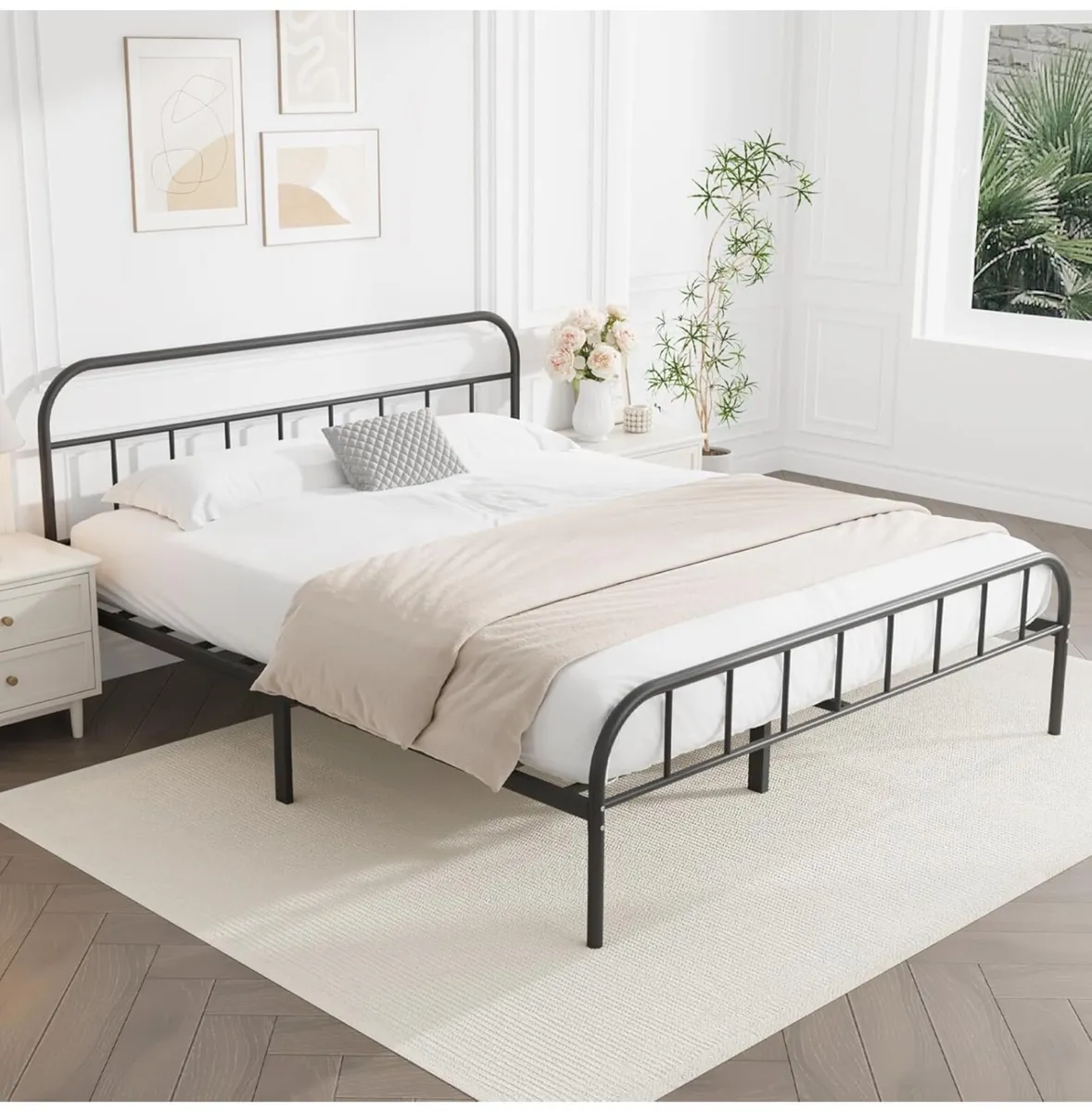 Double Metal Bed Frame with Large Storage Space - Image 2