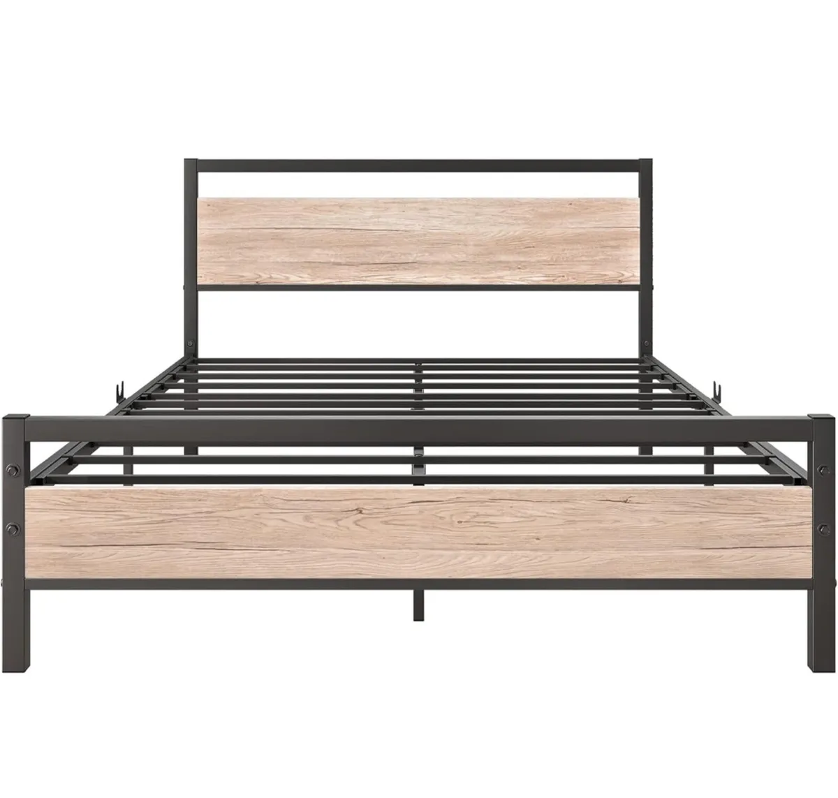 4ft6 Double Bed Frames with Wood Headboard Heavy D - Image 2