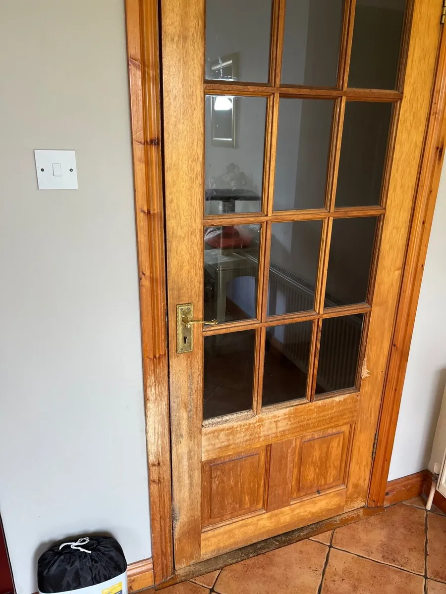 Teak glazed doors internal - Image 2