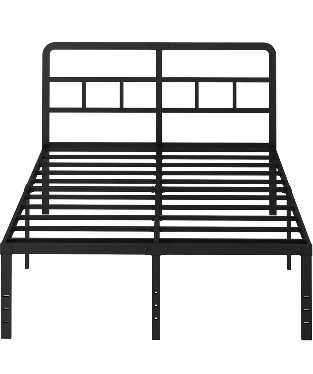 Black Double Bed Frame 4ft 6 with Curved Headboard - Image 3