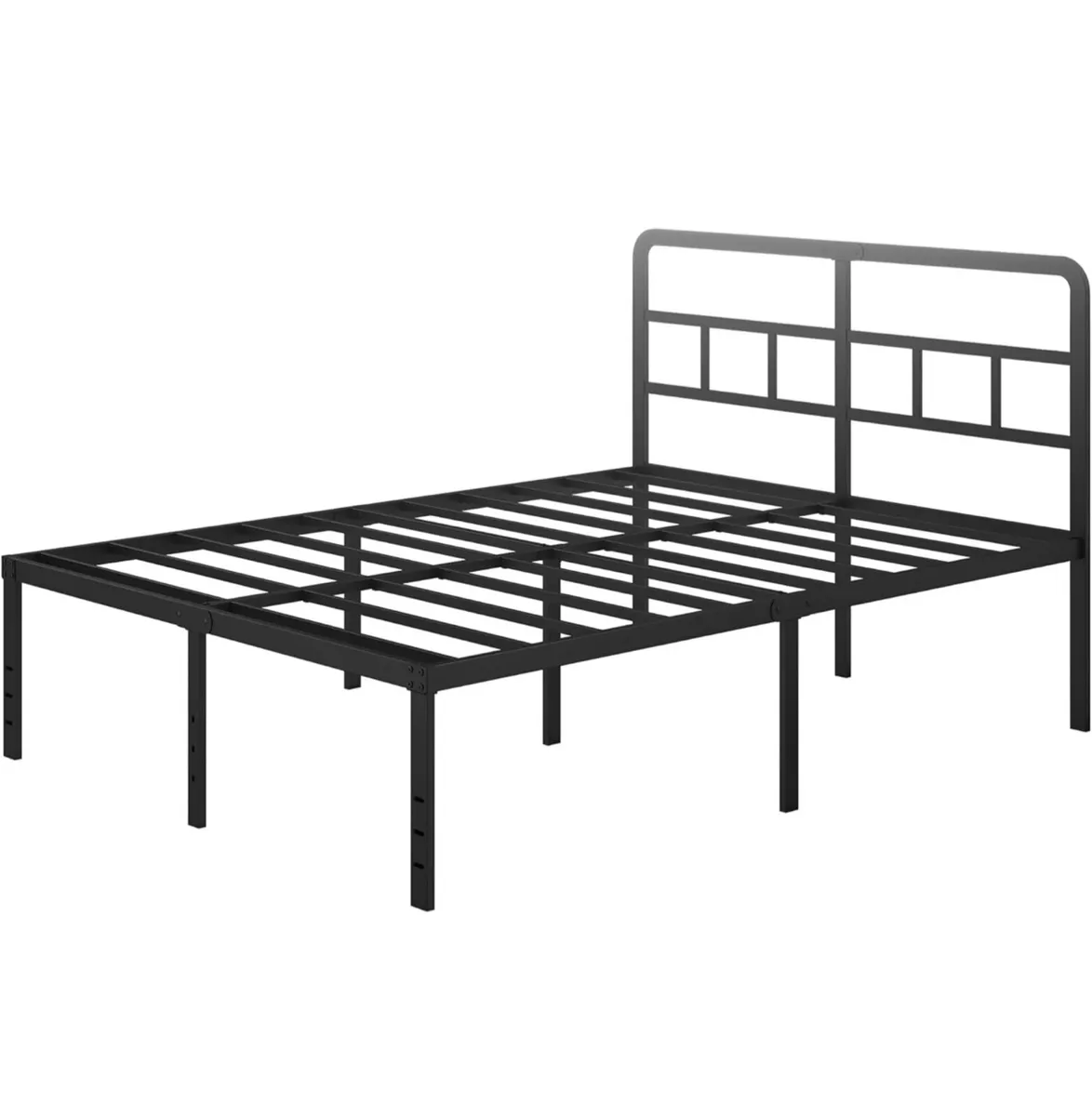Black Double Bed Frame 4ft 6 with Curved Headboard - Image 3