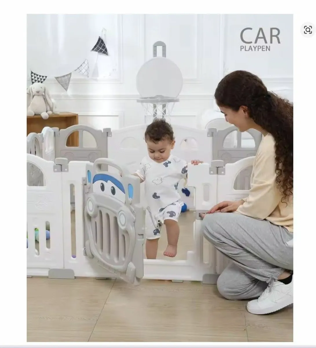 Large Foldable Baby Playpen Safe Plastic with Hoop - Image 4