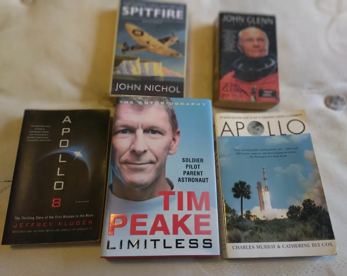 5 x Space Books:Tim Peake,John Glenn,Apollo etc