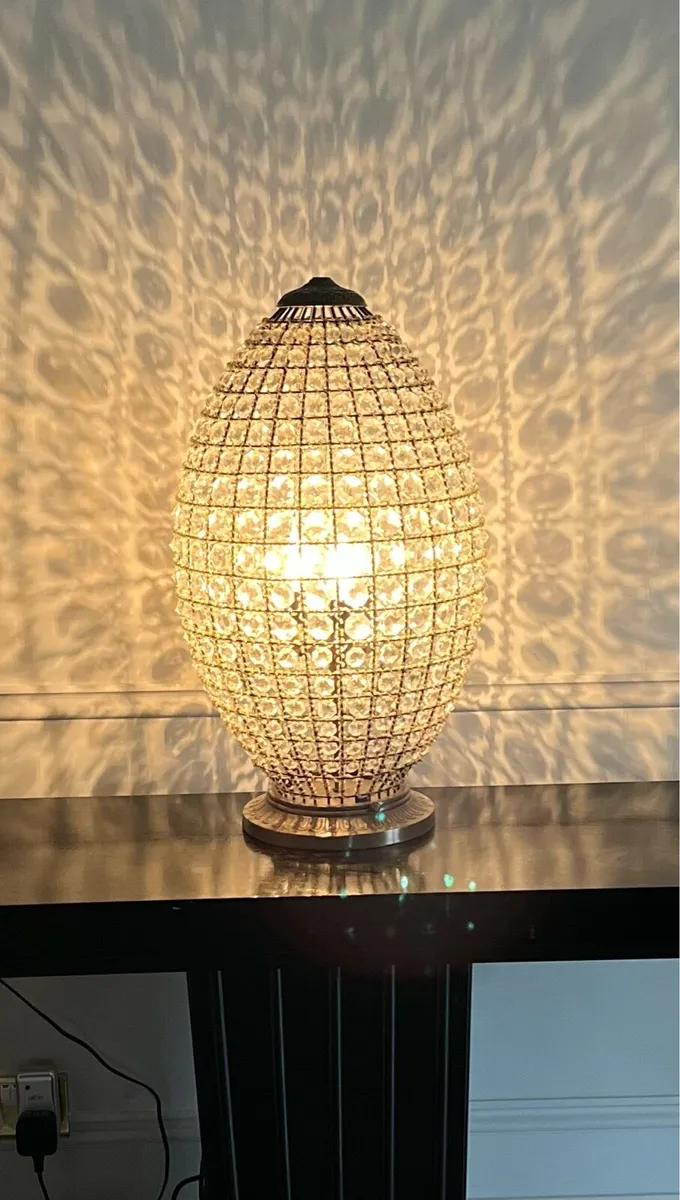 Stunning antique crystal lamp - Image 1