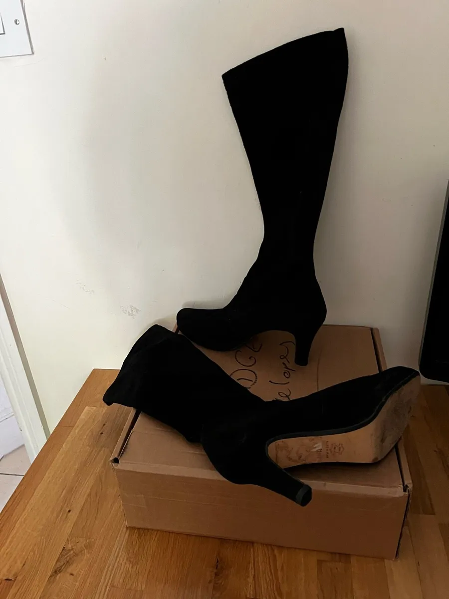 LK Bennett Black suede heeled boots - Image 3
