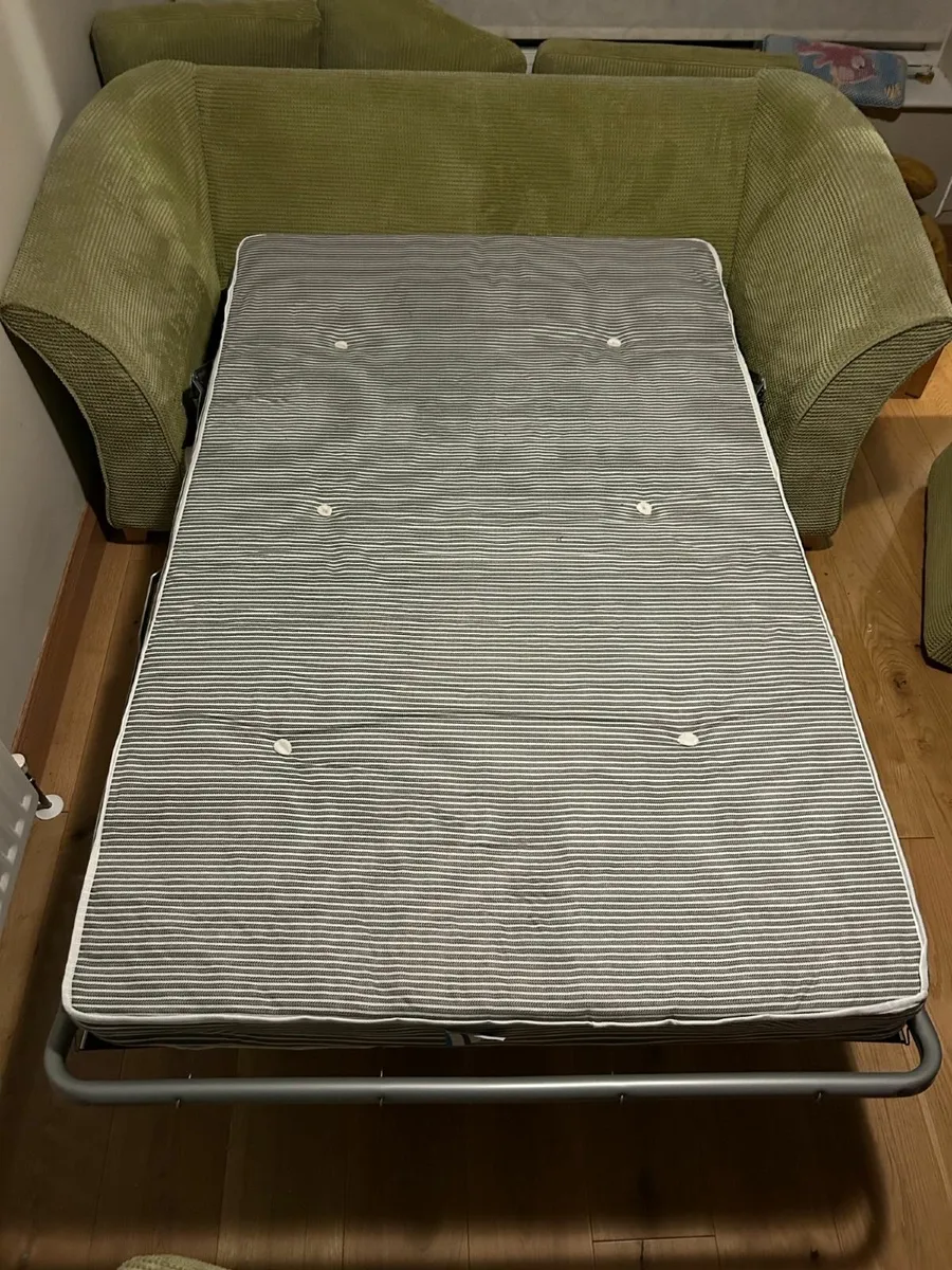 2 Seater Sofa Bed and Foot Stool (with storage) - Image 4