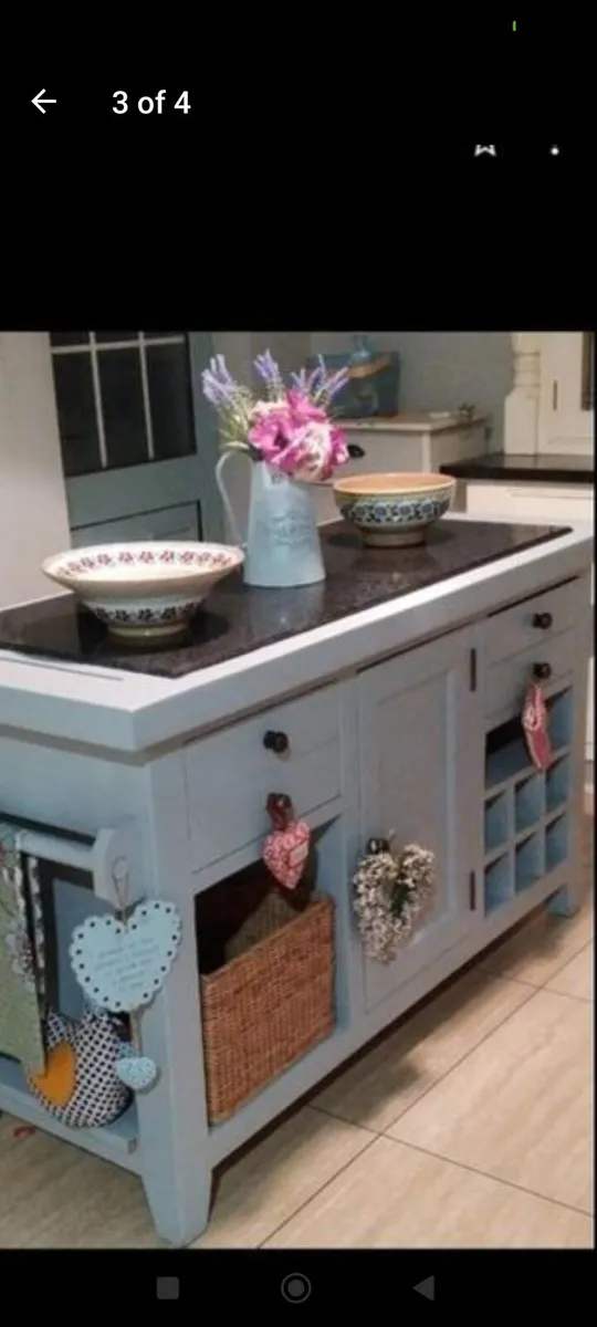 Solid kitchen island with granite top delivery arr - Image 2